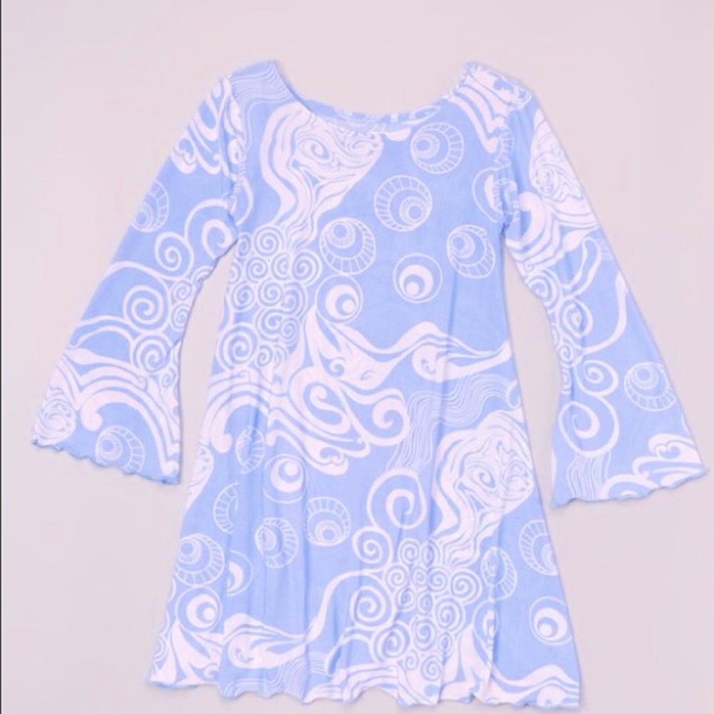 Lilac & White Bell Sleeve Dress